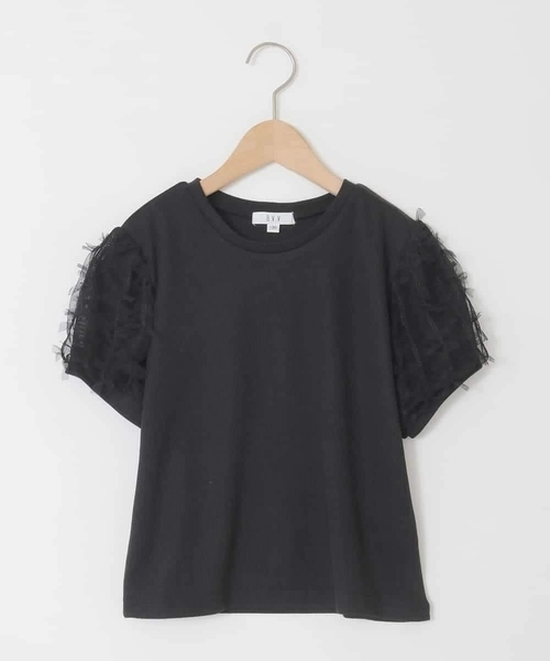 a.v.v（アーヴェヴェ）の「[120-160]袖リボンチュールテレコカットソー（Tシャツ/カットソー・キッズ・ホワイト/ブラック・160/150/120/130/140）」の12枚目の写真