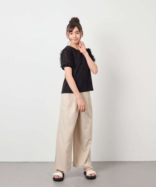 a.v.v（アーヴェヴェ）の「[120-160]袖リボンチュールテレコカットソー（Tシャツ/カットソー・キッズ・ホワイト/ブラック・160/150/120/130/140）」の21枚目の写真
