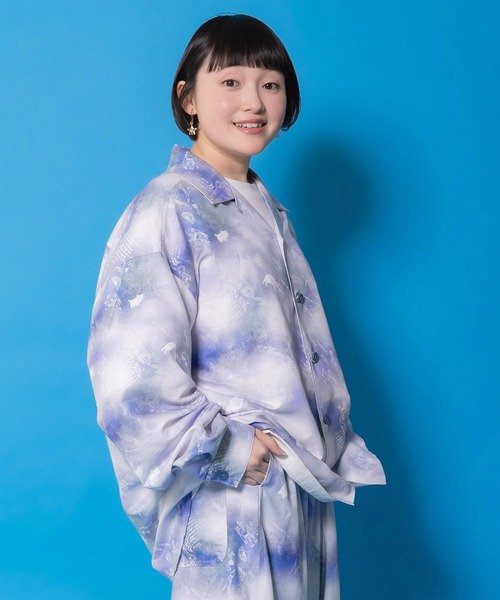 ScoLar Parity(スカラーパリティ)の「361114:メルヘン恐竜柄orレトロ障子柄 シャツ(シャツ/ブラウス・レディース・ブルー/チャコールグレー・M)」の15枚目の写真