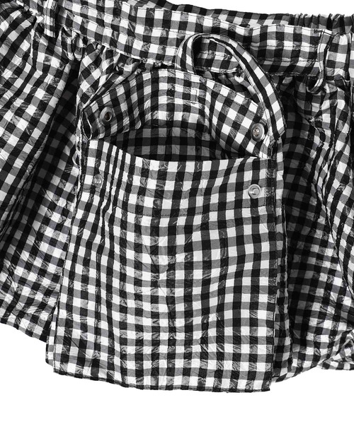 GANNI（ガニー）の「Crinkled Taffeta Check Mini Bu W0465（スカート・レディース・ブラック・34）」の4枚目の写真