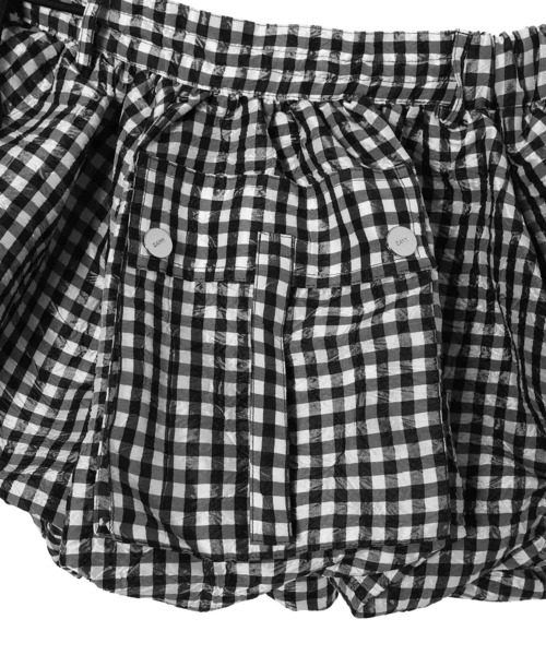 GANNI（ガニー）の「Crinkled Taffeta Check Mini Bu W0465（スカート・レディース・ブラック・34）」の5枚目の写真