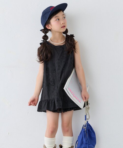 CIAOPANIC TYPY(チャオパニックティピー)の「【KIDS】【India】パッチワークレースチュニック(チュニック・キッズ・ホワイト/サックスブルー/ブラック・150/130/110)」の1枚目の写真