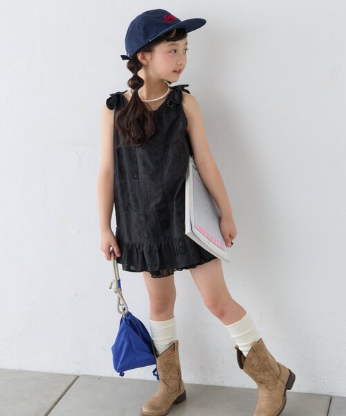 CIAOPANIC TYPY(チャオパニックティピー)の「【KIDS】【India】パッチワークレースチュニック(チュニック・キッズ・ホワイト/サックスブルー/ブラック・150/130/110)」の4枚目の写真