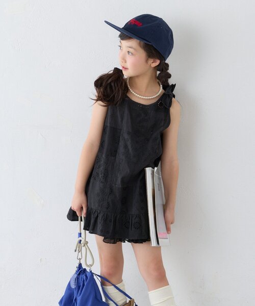 CIAOPANIC TYPY(チャオパニックティピー)の「【KIDS】【India】パッチワークレースチュニック(チュニック・キッズ・ホワイト/サックスブルー/ブラック・150/130/110)」の5枚目の写真