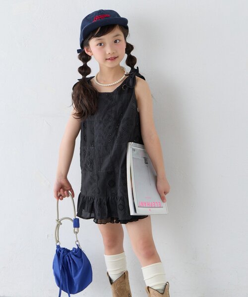 CIAOPANIC TYPY(チャオパニックティピー)の「【KIDS】【India】パッチワークレースチュニック(チュニック・キッズ・ホワイト/サックスブルー/ブラック・150/130/110)」の6枚目の写真