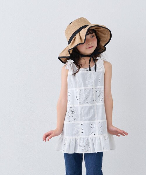 CIAOPANIC TYPY(チャオパニックティピー)の「【KIDS】【India】パッチワークレースチュニック(チュニック・キッズ・ホワイト/サックスブルー/ブラック・150/130/110)」の9枚目の写真