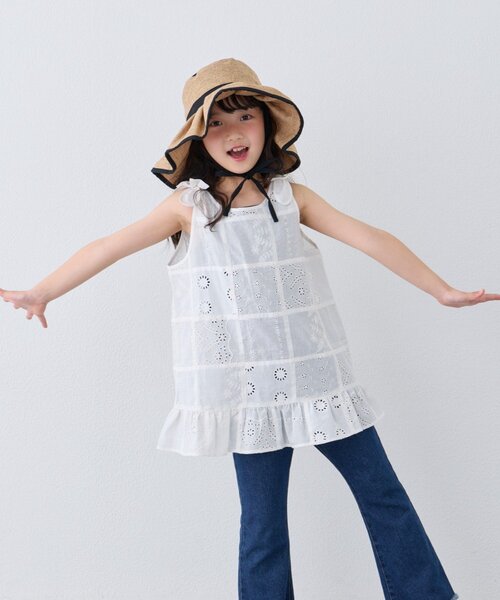 CIAOPANIC TYPY(チャオパニックティピー)の「【KIDS】【India】パッチワークレースチュニック(チュニック・キッズ・ホワイト/サックスブルー/ブラック・150/130/110)」の10枚目の写真