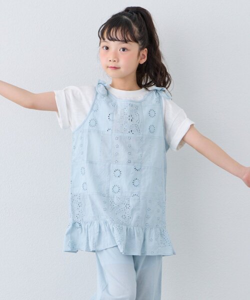 CIAOPANIC TYPY(チャオパニックティピー)の「【KIDS】【India】パッチワークレースチュニック(チュニック・キッズ・ホワイト/サックスブルー/ブラック・150/130/110)」の15枚目の写真