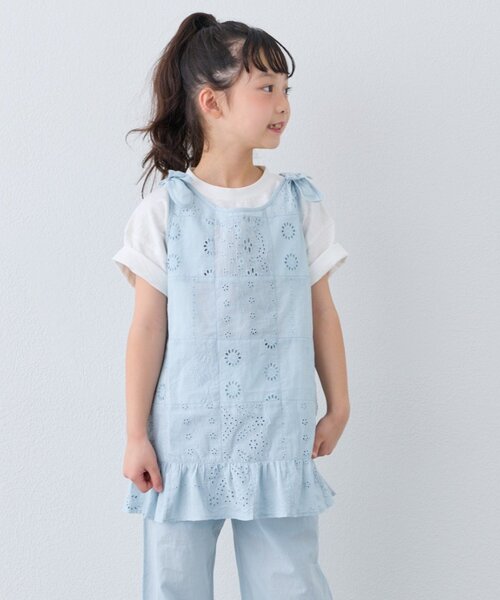 CIAOPANIC TYPY(チャオパニックティピー)の「【KIDS】【India】パッチワークレースチュニック(チュニック・キッズ・ホワイト/サックスブルー/ブラック・150/130/110)」の16枚目の写真