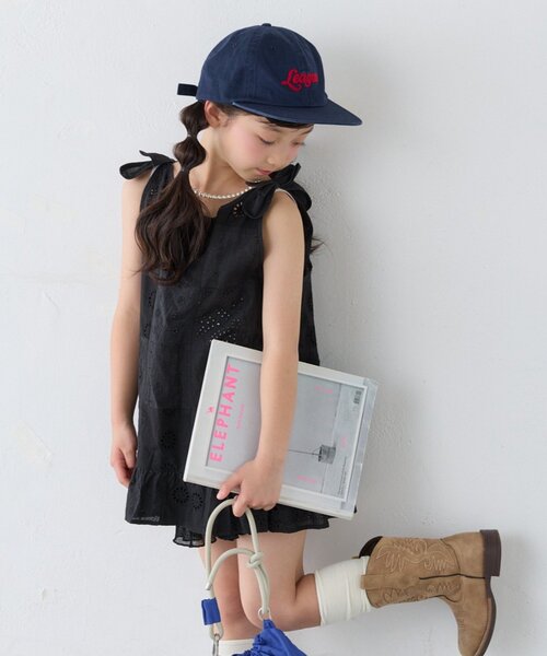 CIAOPANIC TYPY（チャオパニックティピー）の「【KIDS】【India】パッチワークレースチュニック（チュニック・キッズ・ホワイト/サックスブルー/ブラック・150/130/110）」の11枚目の写真