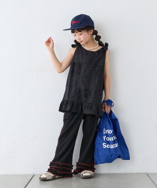 CIAOPANIC TYPY（チャオパニックティピー）の「【KIDS】【India】パッチワークレースチュニック（チュニック・キッズ・ホワイト/サックスブルー/ブラック・150/130/110）」の15枚目の写真
