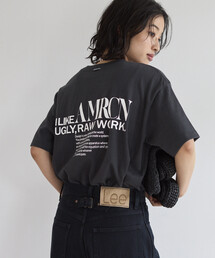 AMERICANA（アメリカーナ）の「Americana/アメリカーナ 別注 丸胴 ラフィー天竺 ロゴプリントTEE / リラックスフィット バックプリント半袖Tシャツ（Tシャツ/カットソー）」