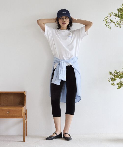 AMERICANA（アメリカーナ）の「Americana/アメリカーナ 別注 丸胴 ラフィー天竺 ロゴプリントTEE / リラックスフィット バックプリント半袖Tシャツ（Tシャツ/カットソー・レディース・オフホワイト/チャコールグレー/ネイビー/ブラウン・ONE SIZE）」の11枚目の写真