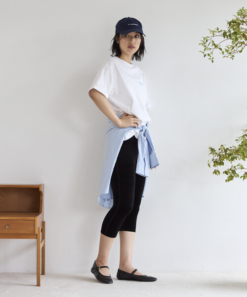 AMERICANA（アメリカーナ）の「Americana/アメリカーナ 別注 丸胴 ラフィー天竺 ロゴプリントTEE / リラックスフィット バックプリント半袖Tシャツ（Tシャツ/カットソー・レディース・オフホワイト/チャコールグレー/ネイビー/ブラウン・ONE SIZE）」の14枚目の写真