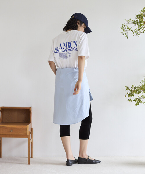 AMERICANA（アメリカーナ）の「Americana/アメリカーナ 別注 丸胴 ラフィー天竺 ロゴプリントTEE / リラックスフィット バックプリント半袖Tシャツ（Tシャツ/カットソー・レディース・オフホワイト/チャコールグレー/ネイビー/ブラウン・ONE SIZE）」の15枚目の写真