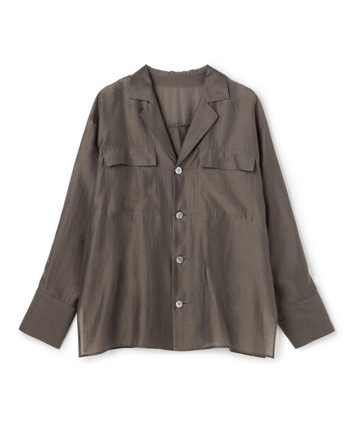 uncrave(アンクレイヴ)の「リヨセルシルクローン シャツ(シャツ/ブラウス・レディース・ブラック系/ベージュ系/ホワイト系・1/FREE)」の3枚目の写真