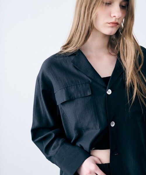 uncrave(アンクレイヴ)の「リヨセルシルクローン シャツ(シャツ/ブラウス・レディース・ブラック系/ベージュ系/ホワイト系・1/FREE)」の8枚目の写真