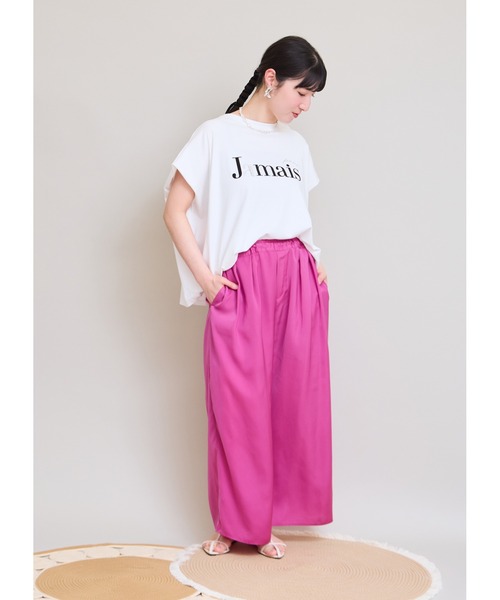 LHELBIE(レルビエ)の「パール+ロゴボックスTシャツ(Tシャツ/カットソー・レディース・ネイビー/オフホワイト/チャコールグレー・M)」の13枚目の写真