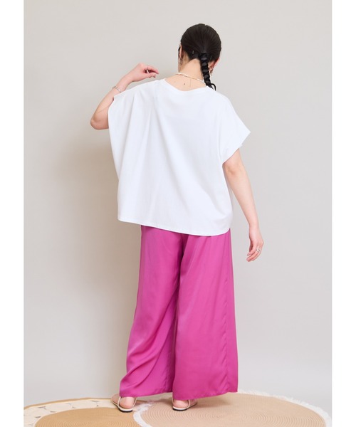 LHELBIE(レルビエ)の「パール+ロゴボックスTシャツ(Tシャツ/カットソー・レディース・ネイビー/オフホワイト/チャコールグレー・M)」の14枚目の写真