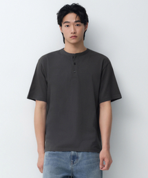 ヘンリーネックTシャツ[ダークグレー]