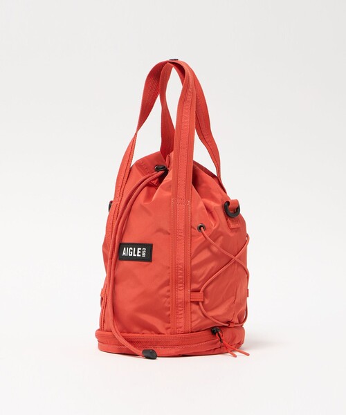 AIGLE(エーグル)の「<AIGLE>コンパクト 2WAY ドロストバッグ(ショルダーバッグ・レディース・ナチュラル/オレンジ・FREE)」の4枚目の写真