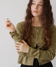 【WEB限定再入荷！/新色追加/前後2WAY】ラインストーンシアーカットソー