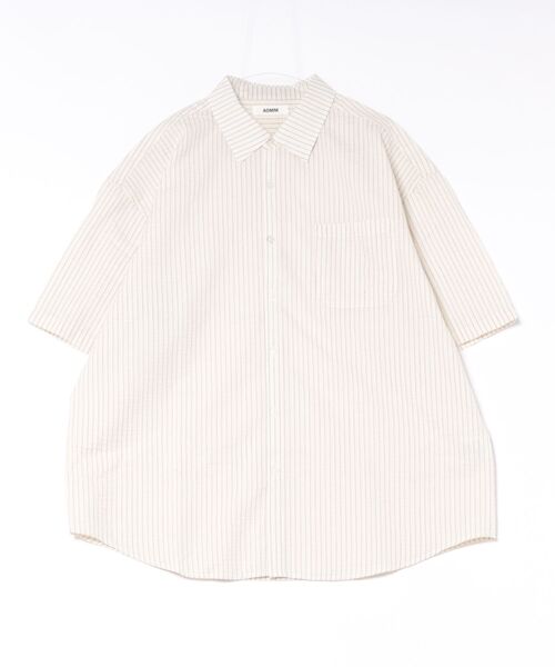 a.p.o.v.(エーピーオービー)の「a.p.o.v. オーバーサイズシアサッカーマルチストライプ半袖シャツ(シャツ/ブラウス・メンズ・アイボリー/ブラック/ブルー/ベージュ・ONESIZE)」の7枚目の写真