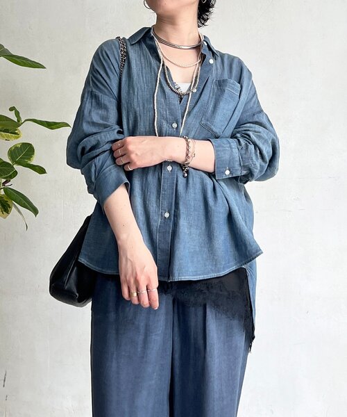 un dix cors(アンディコール)の「シアーDENIMシャツ(シャツ/ブラウス・レディース・サックスブルー/ブルー・FREE)」の16枚目の写真
