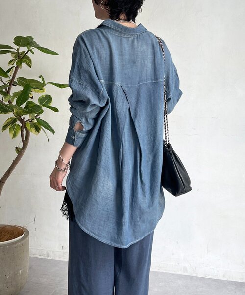 un dix cors(アンディコール)の「シアーDENIMシャツ(シャツ/ブラウス・レディース・サックスブルー/ブルー・FREE)」の18枚目の写真