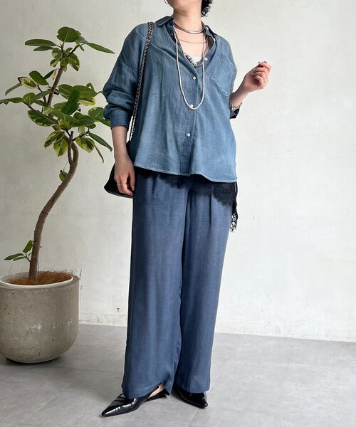 un dix cors(アンディコール)の「シアーDENIMシャツ(シャツ/ブラウス・レディース・サックスブルー/ブルー・FREE)」の19枚目の写真