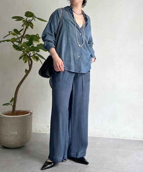 un dix cors(アンディコール)の「シアーDENIMシャツ(シャツ/ブラウス・レディース・サックスブルー/ブルー・FREE)」の21枚目の写真