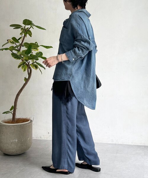 un dix cors(アンディコール)の「シアーDENIMシャツ(シャツ/ブラウス・レディース・サックスブルー/ブルー・FREE)」の22枚目の写真