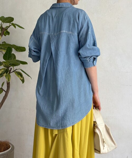 un dix cors(アンディコール)の「シアーDENIMシャツ(シャツ/ブラウス・レディース・サックスブルー/ブルー・FREE)」の8枚目の写真