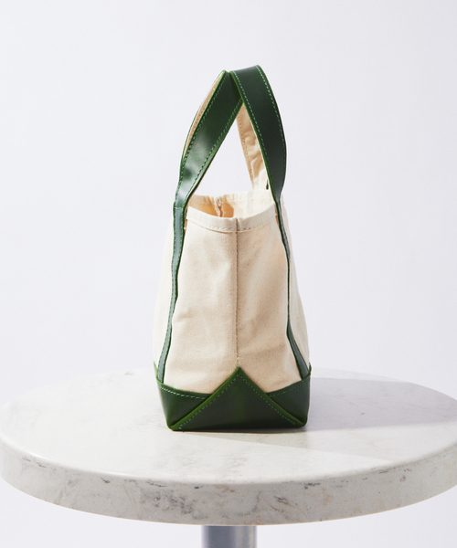 HERITAGE LEATHER（ヘリテージレザー）の「HERITAGE LEATHER / ヘリテージレザー 別注 キャンバス レザー トート S（トートバッグ・メンズ・グリーン・FREE）」の2枚目の写真