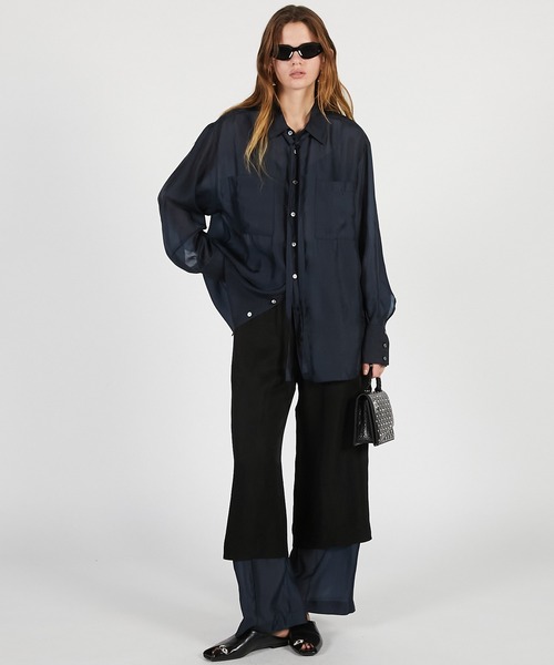 PRANK PROJECT(プランクプロジェクト)の「【2026Summer Pre-Order】ダブルレイヤーシアーパンツ / Double Layer Sheer Pants(その他パンツ・レディース・ネイビー/ベージュ/ホワイト・36/38)」の4枚目の写真