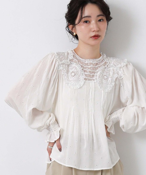 Gready Brilliant(グレディブリリアン)の「ドット刺繍キャンディブラウス(シャツ/ブラウス・レディース・オフホワイト/ブラック・38)」の10枚目の写真