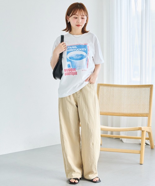 LAVEANGE(ラビアンジェ)の「ライトデニムライクカーブパンツ(デニムパンツ・レディース・ベージュ/ネイビー/ブラック・M/LL/3L/4L/5L)」の9枚目の写真