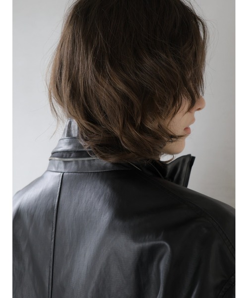 NOWNS(ナウンス)の「Alsu | Foodie leather jacket(ノーカラージャケット・レディース・ブラック・FREE)」の12枚目の写真