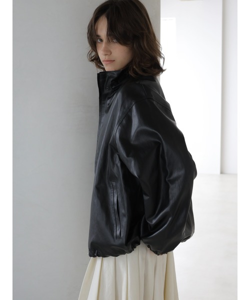 NOWNS(ナウンス)の「Alsu | Foodie leather jacket(ノーカラージャケット・レディース・ブラック・FREE)」の7枚目の写真