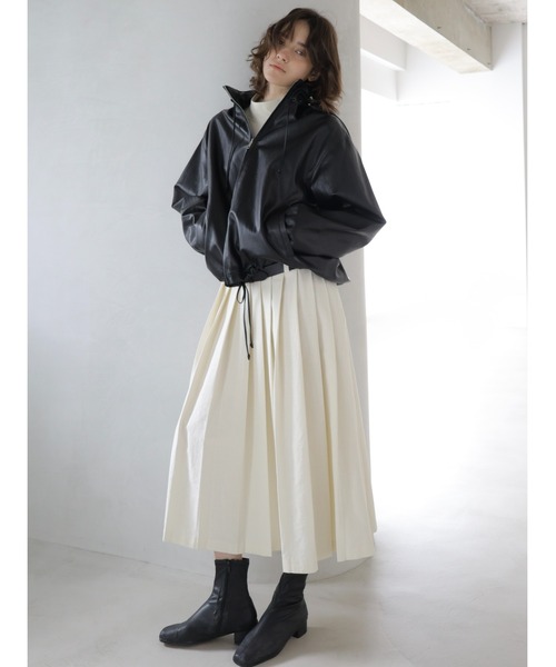 NOWNS(ナウンス)の「Alsu | Foodie leather jacket(ノーカラージャケット・レディース・ブラック・FREE)」の9枚目の写真