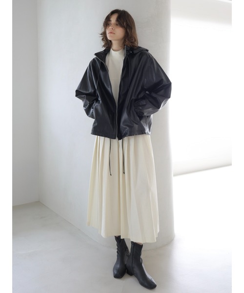 NOWNS(ナウンス)の「Alsu | Foodie leather jacket(ノーカラージャケット・レディース・ブラック・FREE)」の11枚目の写真
