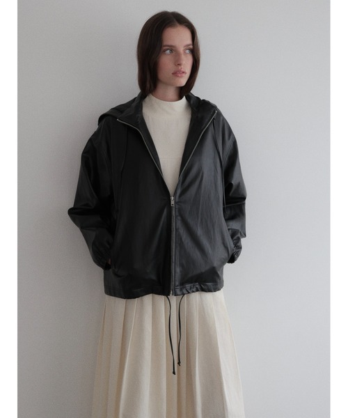NOWNS(ナウンス)の「Alsu | Foodie leather jacket(ノーカラージャケット・レディース・ブラック・FREE)」の22枚目の写真