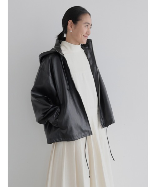 NOWNS(ナウンス)の「Alsu | Foodie leather jacket(ノーカラージャケット・レディース・ブラック・FREE)」の16枚目の写真