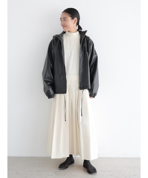 NOWNS(ナウンス)の「Alsu | Foodie leather jacket(ノーカラージャケット・レディース・ブラック・FREE)」の18枚目の写真