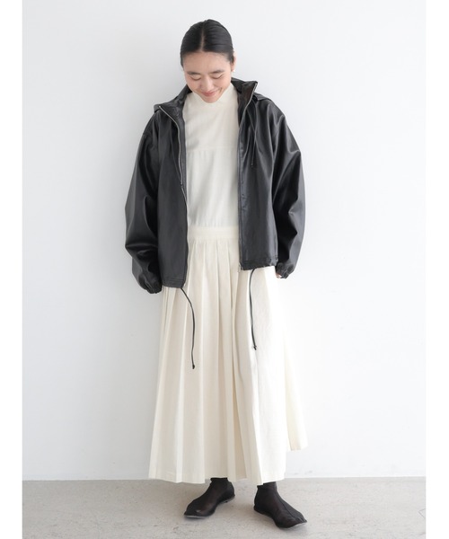 NOWNS(ナウンス)の「Alsu | Foodie leather jacket(ノーカラージャケット・レディース・ブラック・FREE)」の19枚目の写真