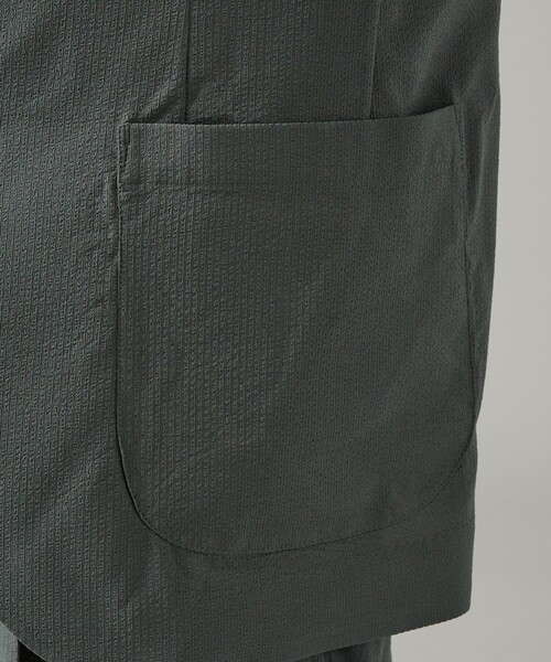 ABAHOUSE（アバハウス）の「【セットアップ対応】SOLOTEX シアサッカー ジャケット / ストレッチ 通気性 手洗い可（セットアップ・メンズ・ブラック/グレイッシュベージュ/チャコールグレー・50/48/46/44）」の11枚目の写真