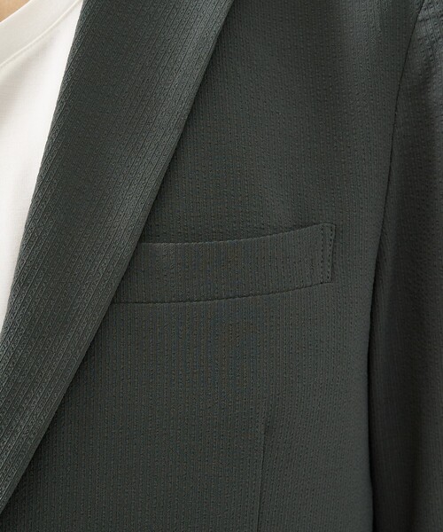 ABAHOUSE（アバハウス）の「【セットアップ対応】SOLOTEX シアサッカー ジャケット / ストレッチ 通気性 手洗い可（セットアップ・メンズ・ブラック/グレイッシュベージュ/チャコールグレー・50/48/46/44）」の12枚目の写真