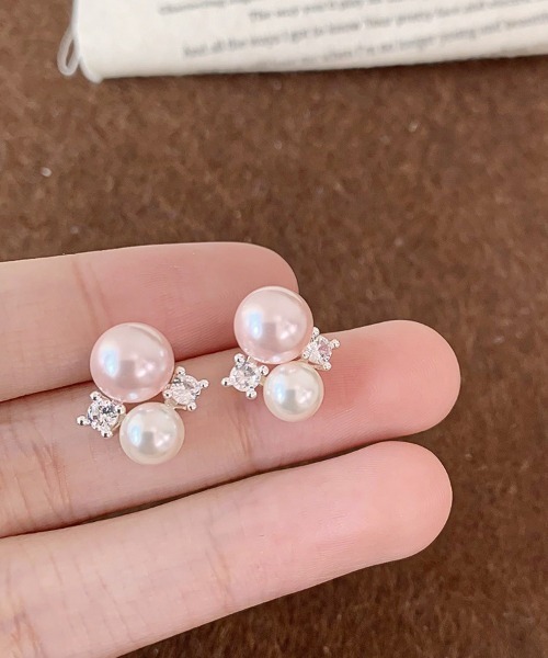 shoppinggo(ショッピングゴー)の「ピアス ピンクパール スタッドピアス おしゃれ シンプル キラキラパーティー プレゼント オフィス レディースアクセサリー(ピアス(両耳用)・レディース・ピンク・FREE)」の13枚目の写真