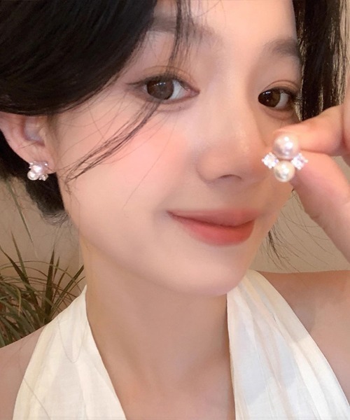 shoppinggo(ショッピングゴー)の「ピアス ピンクパール スタッドピアス おしゃれ シンプル キラキラパーティー プレゼント オフィス レディースアクセサリー(ピアス(両耳用)・レディース・ピンク・FREE)」の7枚目の写真