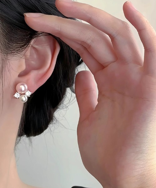 shoppinggo(ショッピングゴー)の「ピアス ピンクパール スタッドピアス おしゃれ シンプル キラキラパーティー プレゼント オフィス レディースアクセサリー(ピアス(両耳用)・レディース・ピンク・FREE)」の6枚目の写真